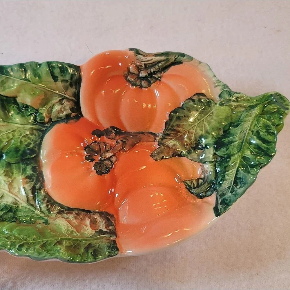 0801. 1945~1950s~ Italian Vintage~ Majorka Hand Crafted 😍 ~  Ceramic 🍅Glazd